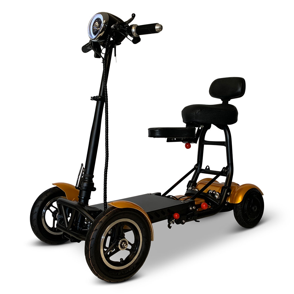 Goudkleurige ComfyGo MS3000 opvouwbare scootmobiel